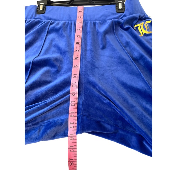 Juicy Couture Velvet Blue Slit Sides Wide Leg Pull on Sweatpants Size 1x - Picture 14 of 15